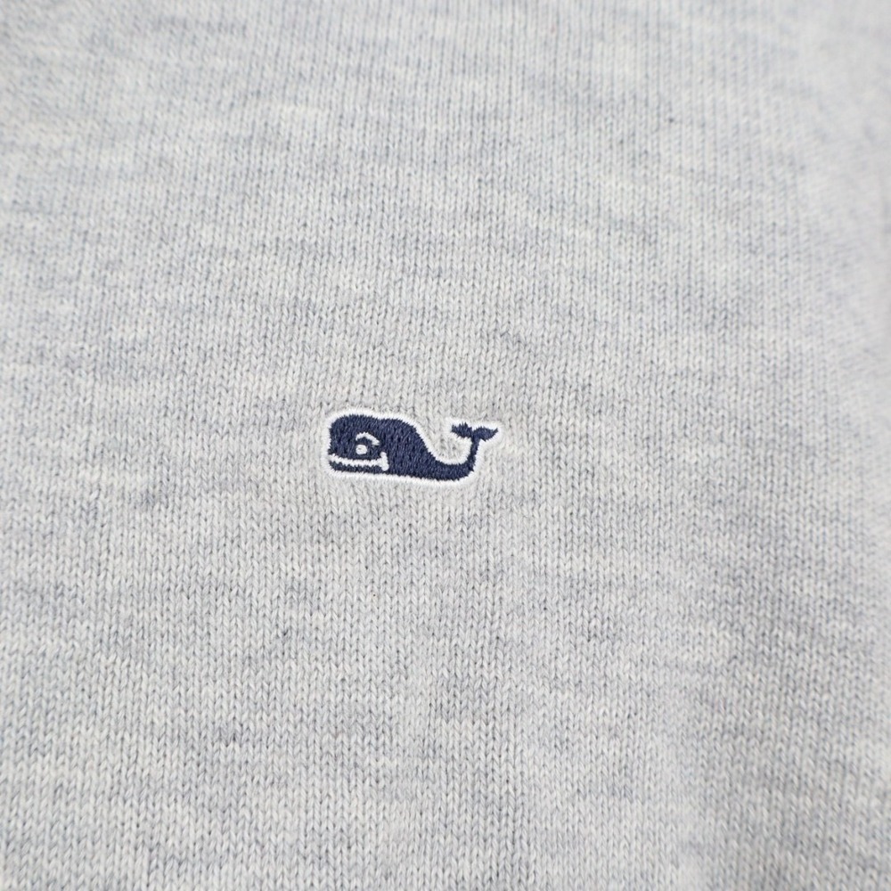 Vineyard Vines Sweater Mens Large Gray Quarter-Zip Mock Neck Long Sleeve Ribbed - Picture 4 of 6